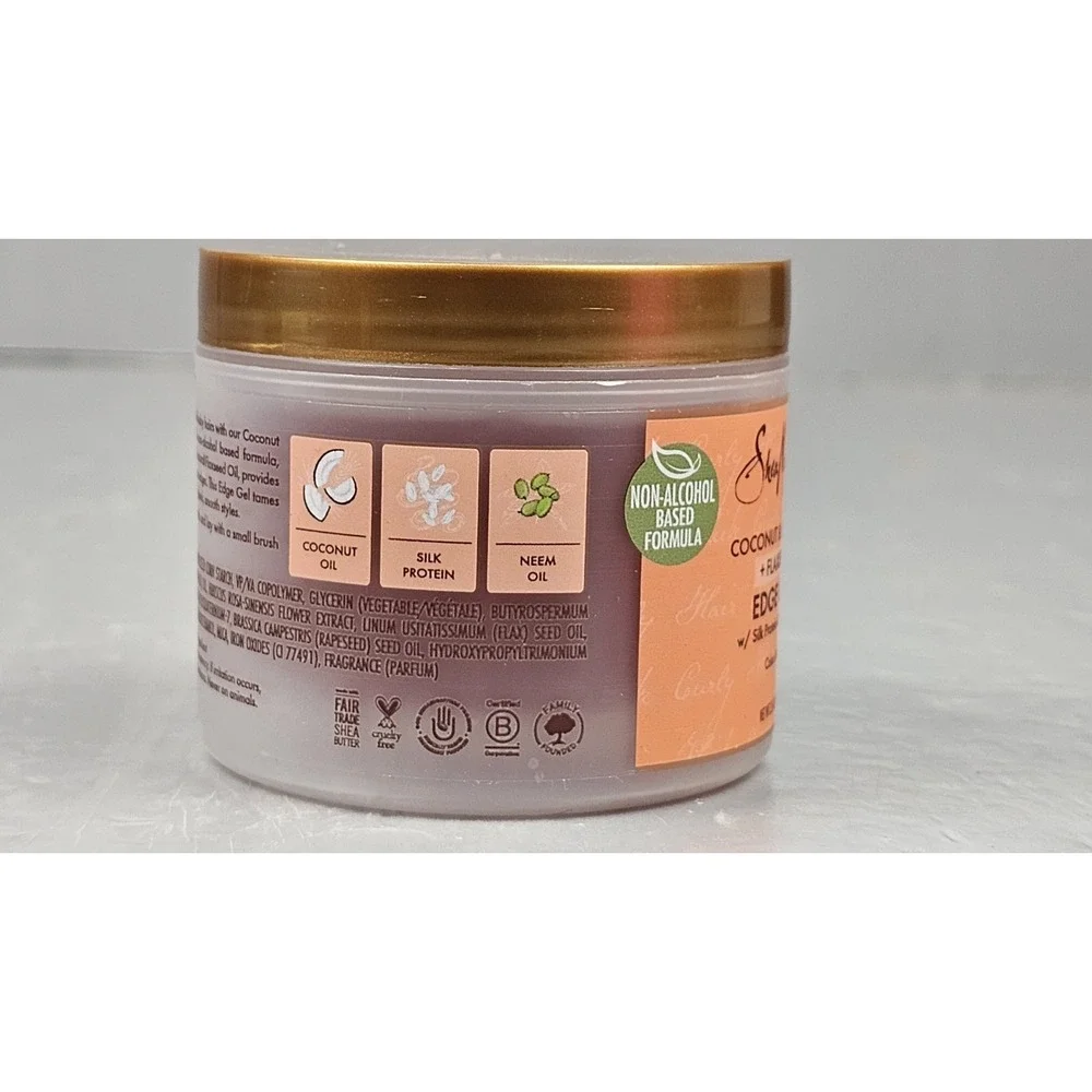 2 Pack Shea Moisture Styling Gel 15oz & Edge Gel 3.5oz Flaxseed Coconut Hibiscus